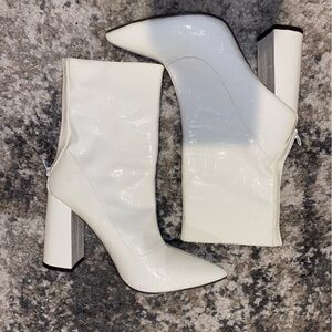 fashion nova white heel booties 10 women’s heels boots cowgirl snake print